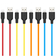 Кабель UBS Hoco X21 Plus Silicone USB to Lightning (2.4A/1m) чорний/білий