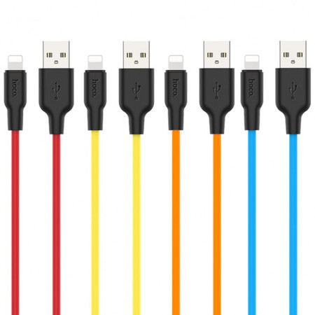 Кабель Hoco X21 Plus Silicone Lightning (1m) (Черный / Белый) (Класс C)