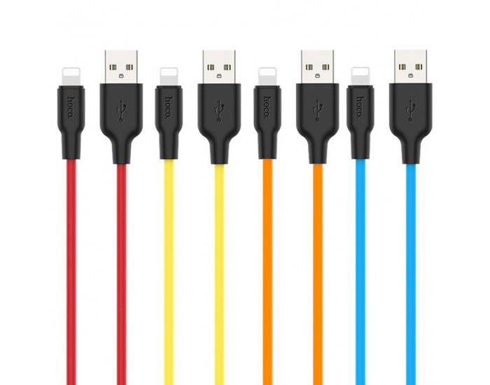 Кабель UBS Hoco X21 Plus Silicone USB to Lightning (2.4A/1m) чорний/білий