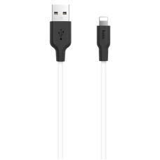 Кабель UBS Hoco X21 Plus Silicone USB to Lightning (2.4A/1m) чорний/білий