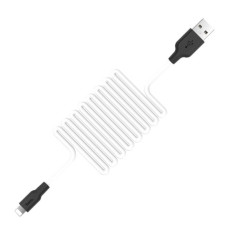 Кабель UBS Hoco X21 Plus Silicone USB to Lightning (2.4A/1m) чорний/білий