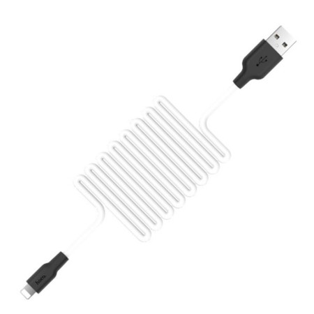 Кабель Hoco X21 Plus Silicone Lightning (1m) (Черный / Белый) (Класс C)