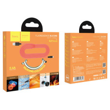 Кабель UBS Hoco X21 Plus Silicone USB to Lightning (2.4A/1m) чорний/білий