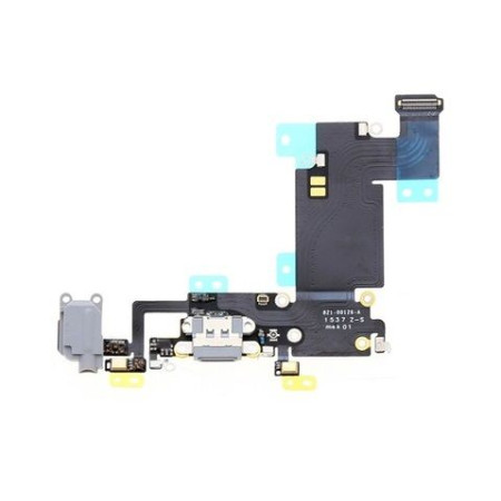 Шлейф для iPhone 6S Plus, коннектора наушников, коннектора зарядки, с микрофоном, черный