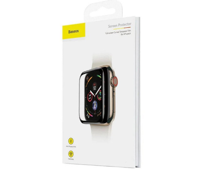 Защитное стекло Baseus Curved-Screen Apple Watch 38mm 3D (Черный / Black) (SGAPWA4-C01) (0.23mm)