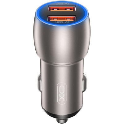 Автомобильное зарядное устройство XO CC52 (Tarnish, 2USB) Black