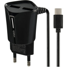 Сетевое зарядное устройство Gelius Pro Edition Auto ID 2USB с кабелем Type-C 2.4A (Черный \ Black)