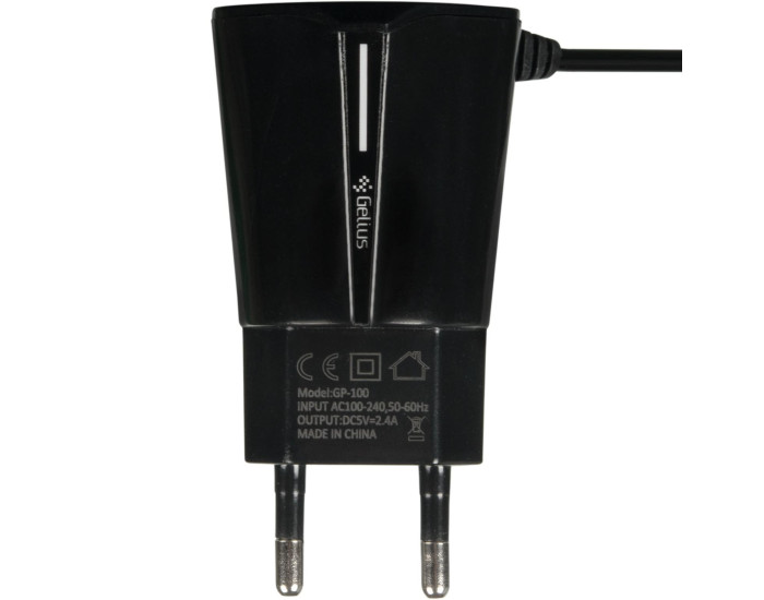 Мережеве зарядний пристрій Gelius Pro Edition Auto ID 2USB з кабелем Type-C 2.4A (Чорний  Black)