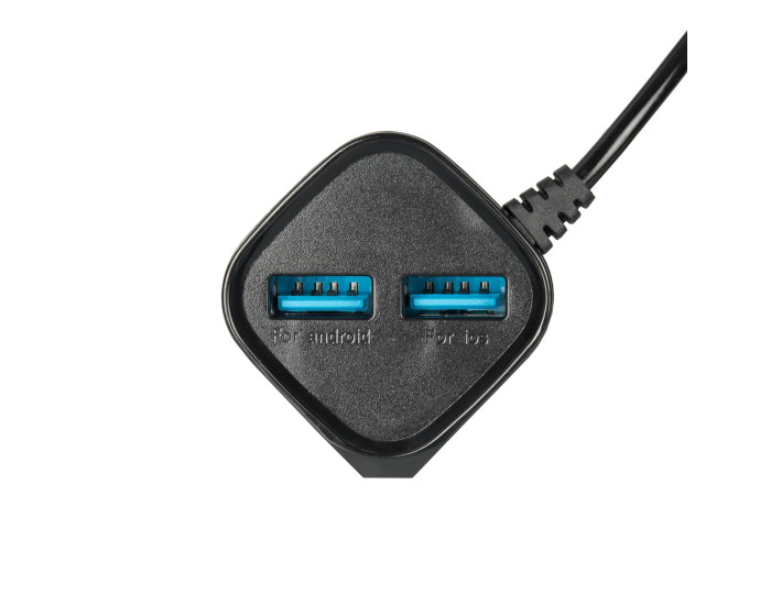 Мережеве зарядний пристрій Gelius Pro Edition Auto ID 2USB з кабелем Type-C 2.4A (Чорний  Black)