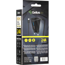 Мережеве зарядний пристрій Gelius Pro Edition Auto ID 2USB з кабелем Type-C 2.4A (Чорний  Black)