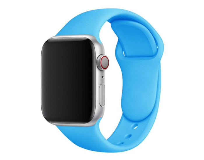 Силиконовый ремешок для Apple Watch Series 42/44 mm (Голубой / Blue)