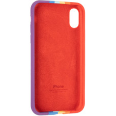 Чехол-силикон оригинал Colorfull Full Cover Soft Matte iPhone X /XS, Red/Violet (2)