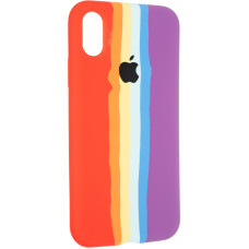 Чехол-силикон оригинал Colorfull Full Cover Soft Matte iPhone X /XS, Red/Violet (2)