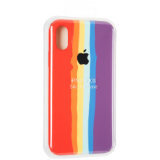 Чехол-силикон оригинал Colorfull Full Cover Soft Matte iPhone X /XS, Red/Violet (2)