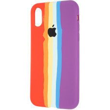 Чехол-силикон оригинал Colorfull Full Cover Soft Matte iPhone X /XS, Red/Violet (2)