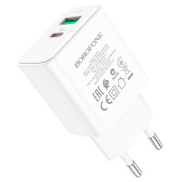 Сетевое зарядное Borofone ba67a (PD20W + QC3.0) WHITE