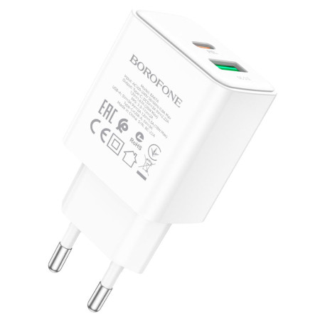 Сетевое зарядное Borofone ba67a (PD20W + QC3.0) WHITE