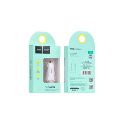 Автомобильное зарядное устройство Hoco Z2 с кабелем Micro (1USB,1.5A), White