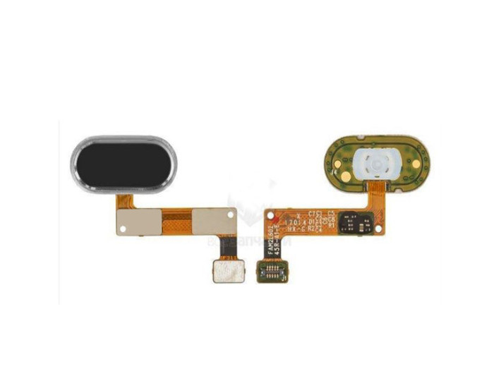 Шлейф для Meizu M5 Note, кнопки меню, для сканера відбитка пальця (Touch ID) з пластиком, чорний