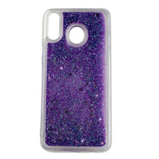 Чехол-силикон блестки + popsoket Samsung M205 M20 Violet