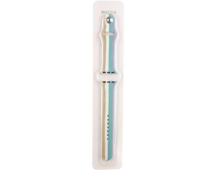 Силиконовый ремешок Braided Apple watch 38mm / 40mm, (Бежевый / Серый)