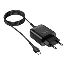 Мережеве зарядний пристрій Hoco C72Q Glorious (1USB/18W/QC3.0) з кабелем micro Black