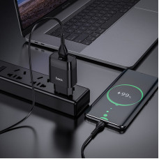 Мережеве зарядний пристрій Hoco C72Q Glorious (1USB/18W/QC3.0) з кабелем micro Black