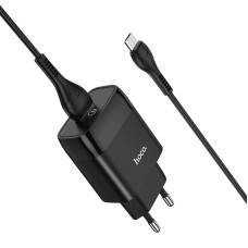 Сетевое зарядное устройство Hoco C72Q Glorious (1USB/18W/QC3.0) с кабелем micro Black