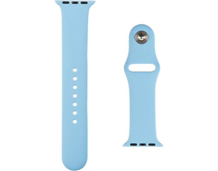 Силиконовый ремешок для Apple Watch Series 38/40 mm (Голубой / Light Blue)