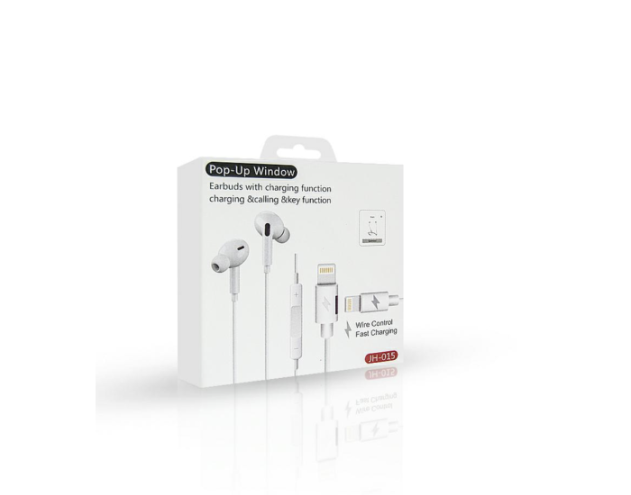 Провідні навушники Lightning JH-015 Earbuds Pro з функцією зарядки и Pop Up Window