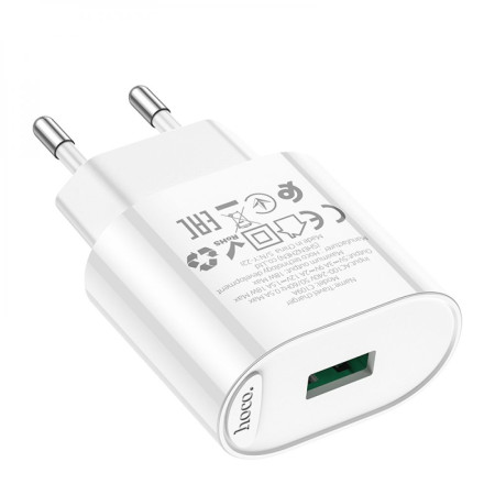 Сетевое зарядное устройство Hoco C109A Finger 1USB (18W/QC3.0) White (Класс А)