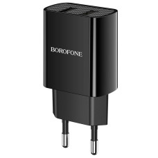 Мережеве зарядний пристрій Borofone BA53A Powerway (2USB/2.1A) з кабелем Type-C (Чорний  Black)