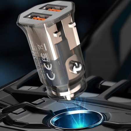Автомобильное зарядное устройство XO CC49 2.4A 2USB Brown