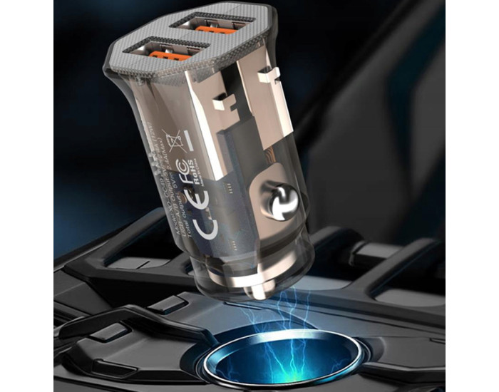 Автомобильное зарядное устройство XO CC49 2.4A 2USB Brown