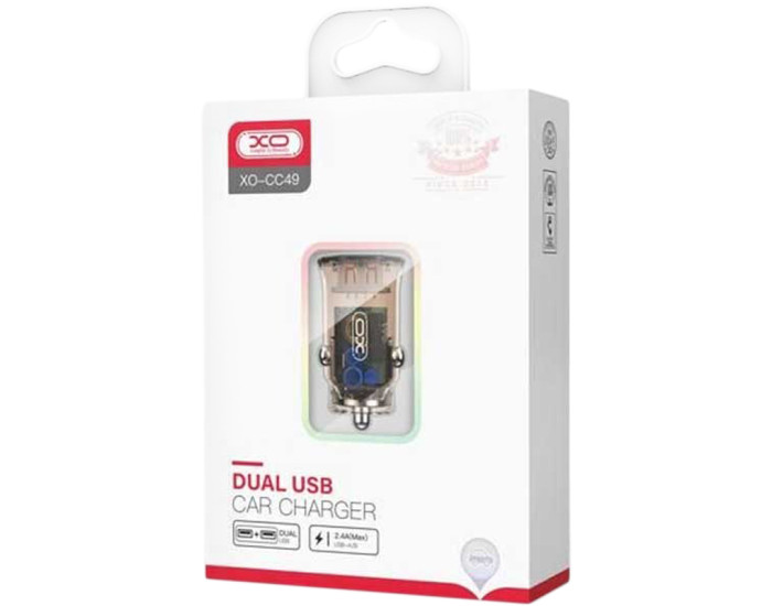 Автомобильное зарядное устройство XO CC49 2.4A 2USB Brown