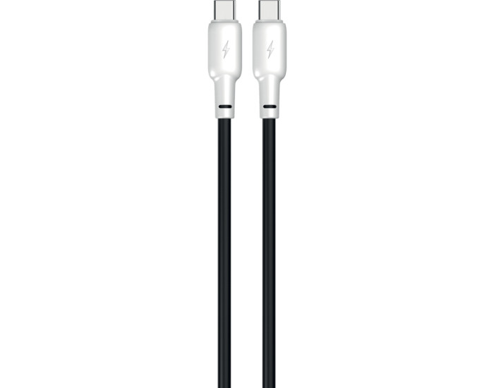 Кабель USB-C Gelius Full Silicon Type-C to Type-C, Black/White (GP-UCN001CC)