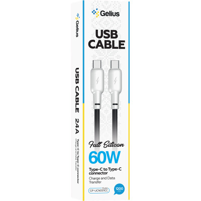 Кабель USB Gelius Full Silicon GP-UCN001CC Type-C to Type-C Black/White