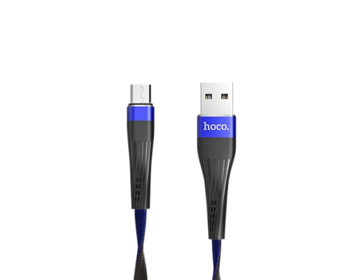 Кабель USB Hoco U39 Slender USB to Micro (2A/1.2m) Black/Blue