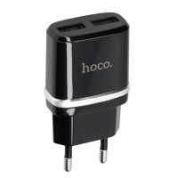 Сетевое зарядное устройство Hoco C12 (2USB / 2.4A) (Черный \ Black)