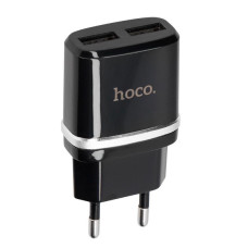 Сетевое зарядное устройство Hoco C12 (2USB / 2.4A) (Черный \ Black)