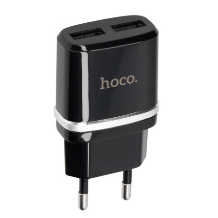 Сетевое зарядное устройство Hoco C12 (2USB / 2.4A) (Черный \ Black)