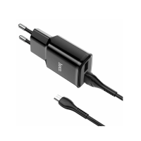 Сетевое зарядное устройство Hoco C88A (2USB / 2.4A) с кабелем MicroUSB Черный
