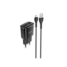 Мережеве зарядний пристрій Hoco C88A (2USB / 2.4A) з кабелем MicroUSB чорний