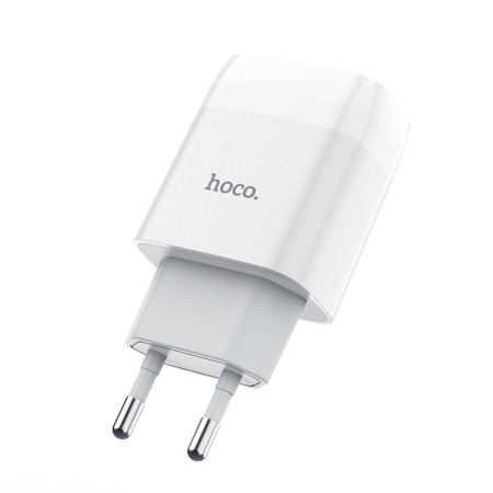 Сетевое зарядное устройство Hoco C73A Glorius (2USB,2.4A) с кабелем Type-C White