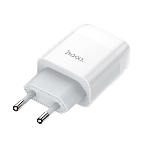 Сетевое зарядное устройство Hoco C73A Glorius (2USB,2.4A) с кабелем Type-C White