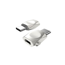 Перехідник Hoco UA8 Micro to Type-C USB Pearl nicke