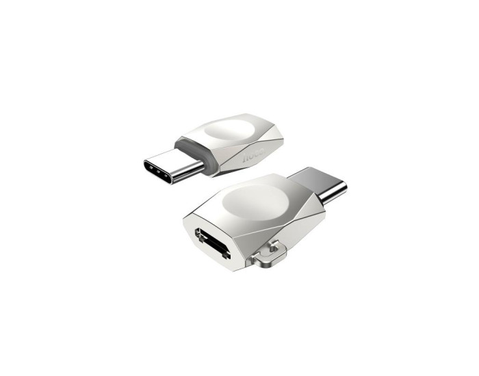 Переходник Hoco UA8 Micro to Type-C, Pearl nicke