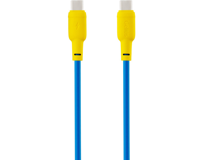 Кабель USB-C Gelius Full Silicon Type-C to Type-C Yellow/Blue (GP-UCN001CC)