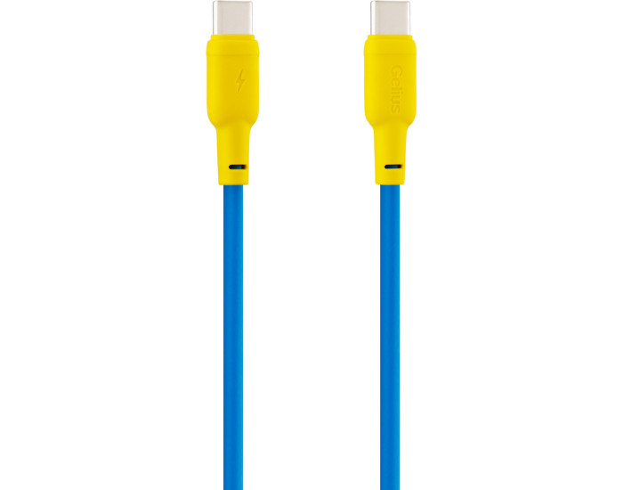 Кабель USB-C Gelius Full Silicon Type-C to Type-C Yellow/Blue (GP-UCN001CC)