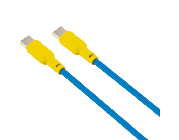 Кабель USB-C Gelius Full Silicon Type-C to Type-C Yellow/Blue (GP-UCN001CC)